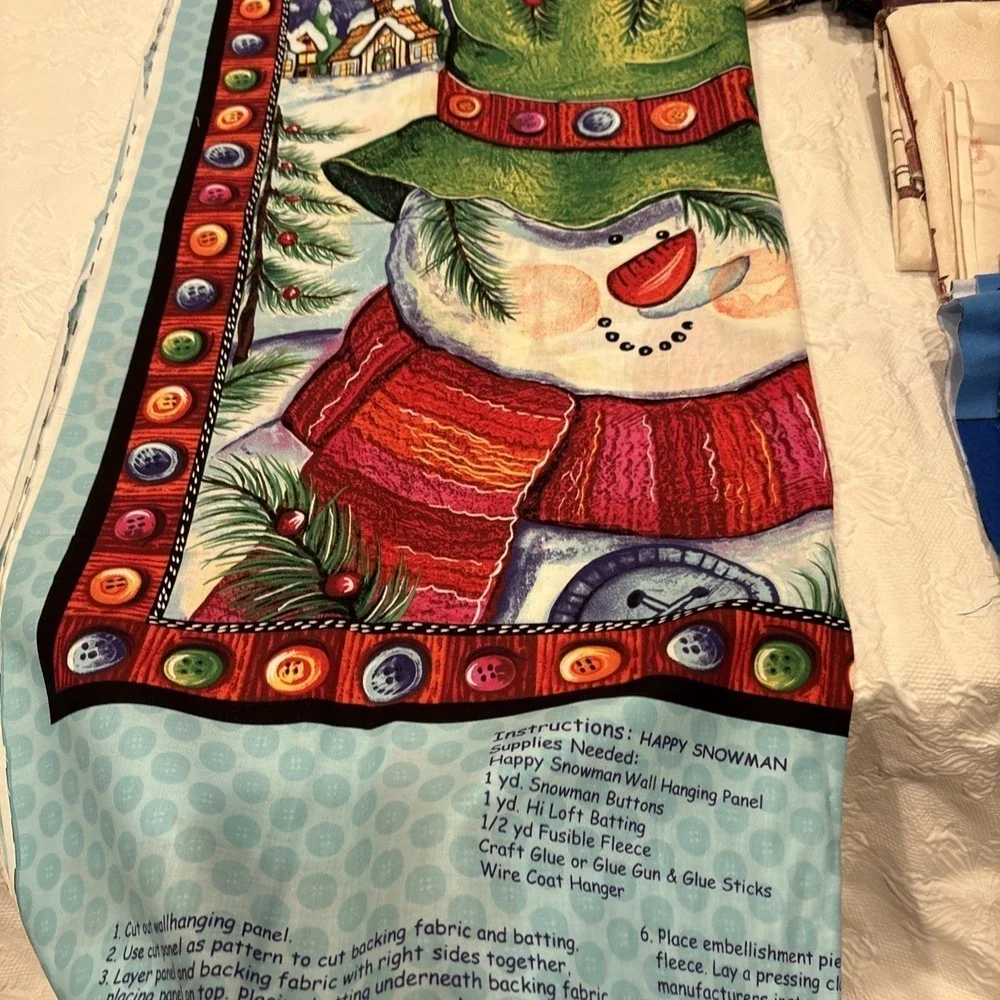 Vintage Fabric Bundle Lot Quilt Upholstery Panel Kids Holidays Silk Mixed 10 lbs